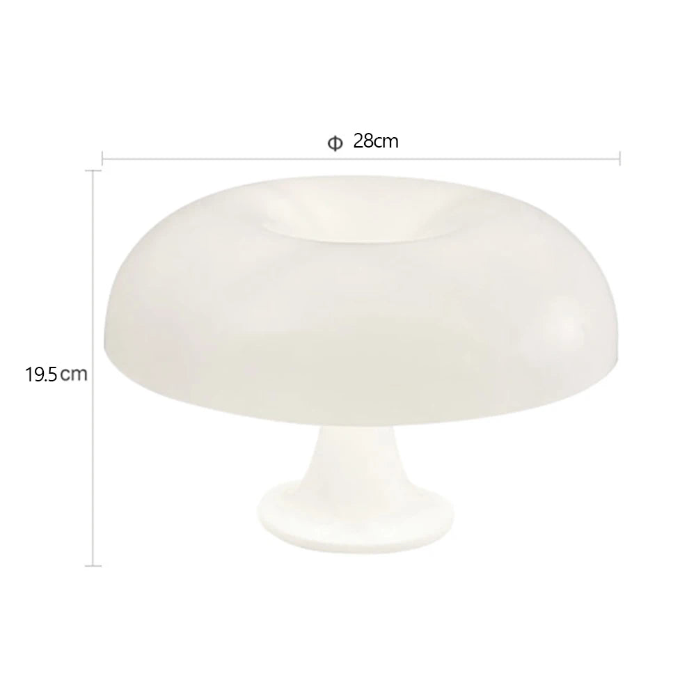 abajur cogumelo bauhaus laranja aceso sobre a mesa - foto 6