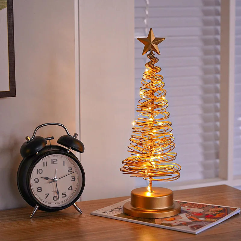 árvore de natal led em espiral dourada - foto 4