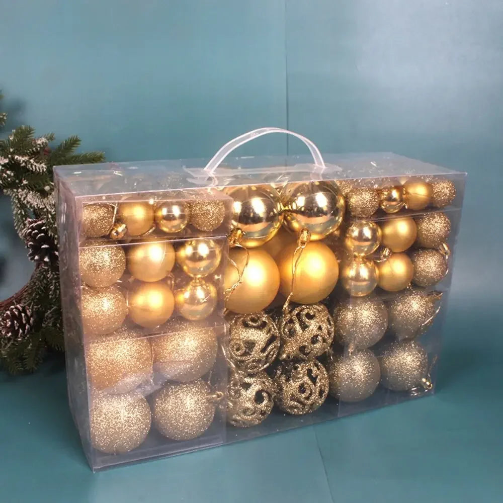 conjunto de 100 bolas de natal elegance na árvore - foto 6