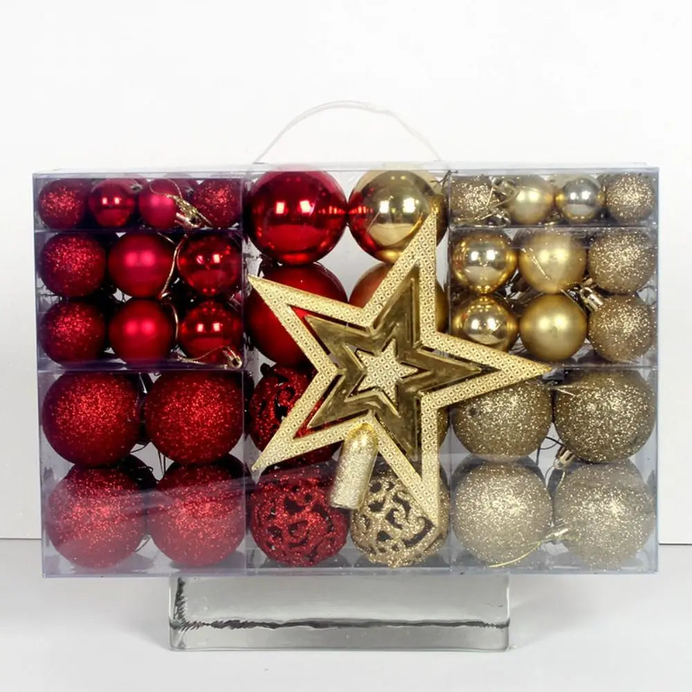 conjunto de 100 bolas de natal elegance na árvore - foto 11