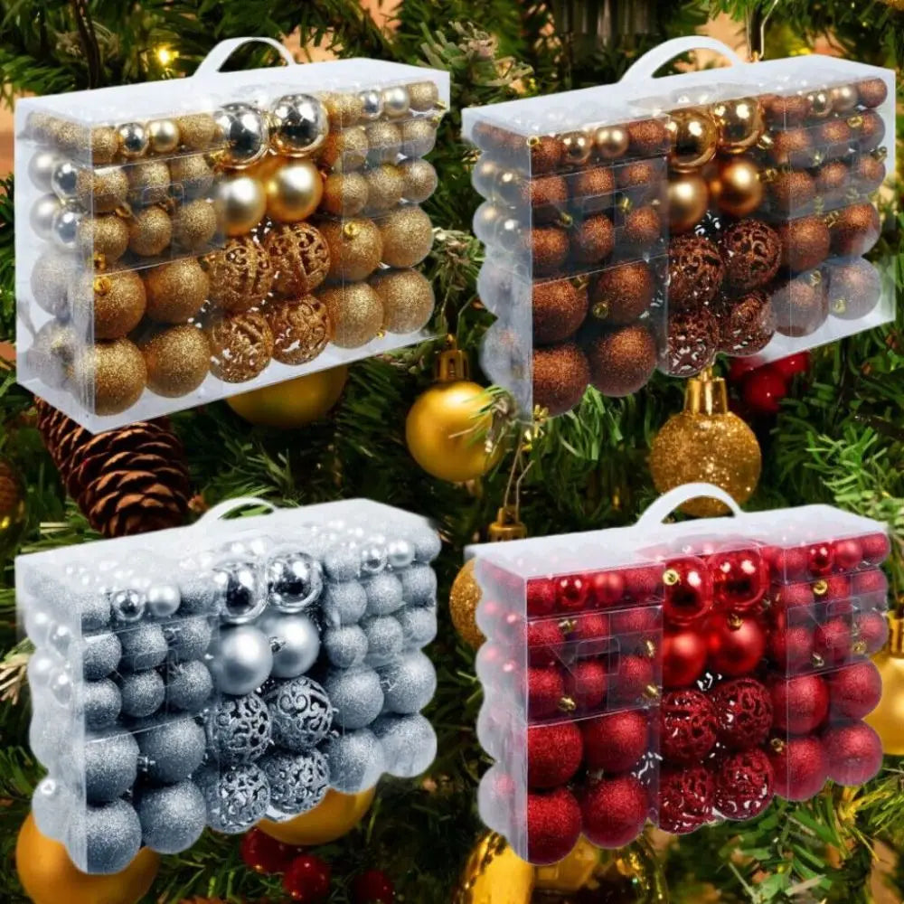 conjunto de 100 bolas de natal elegance na árvore - foto 16