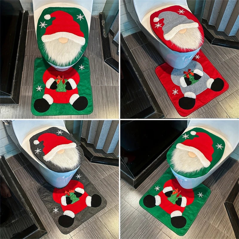 conjunto de banheiro de natal com papai noel - foto 2