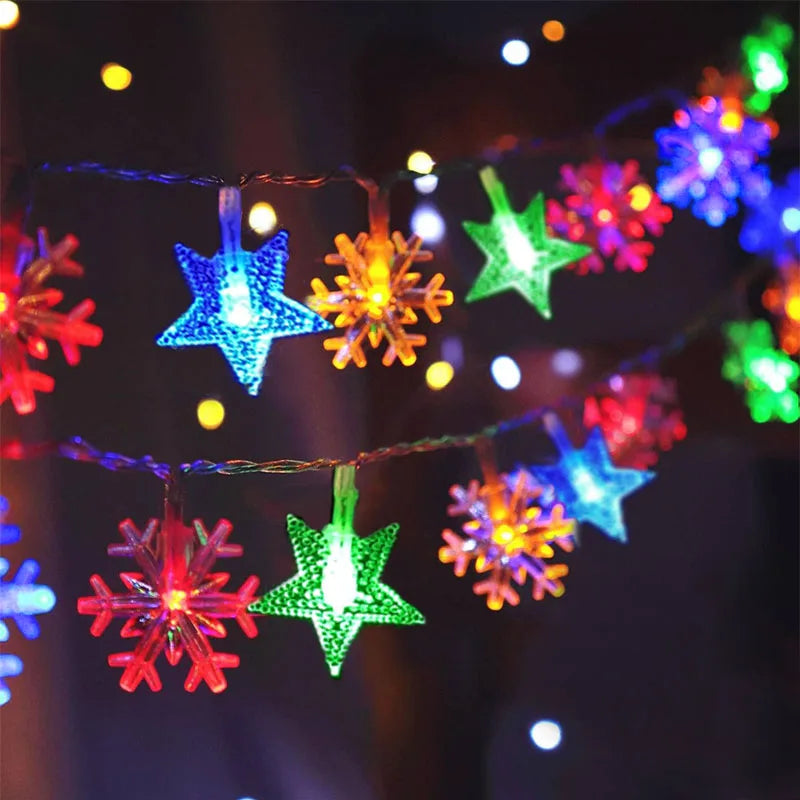 cordão de luzes de natal com figuras de árvores e renas - foto 15