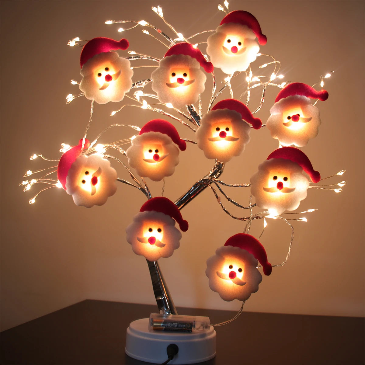 cordão de luzes de natal com personagens em led aceso - foto 2