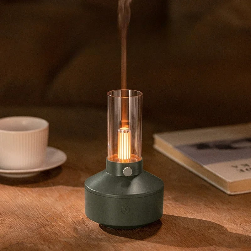 difusor em formato de lâmpada retrô com luz de vela - foto 3
