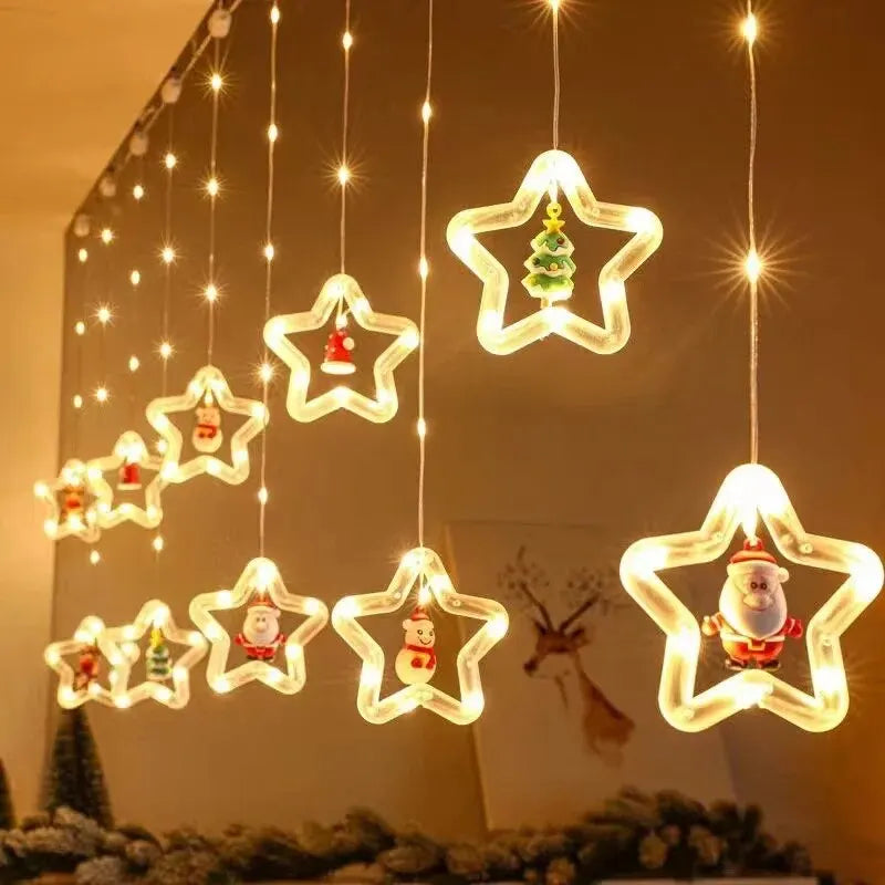 enfeite luminoso de natal com papai noel em led aceso - foto 4