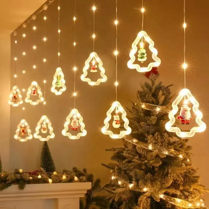 enfeite luminoso de natal com papai noel em led aceso - foto 5