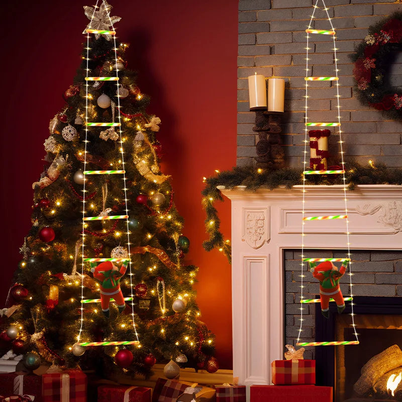 escada de natal com papai noel e led com oito modos de luz - foto 3