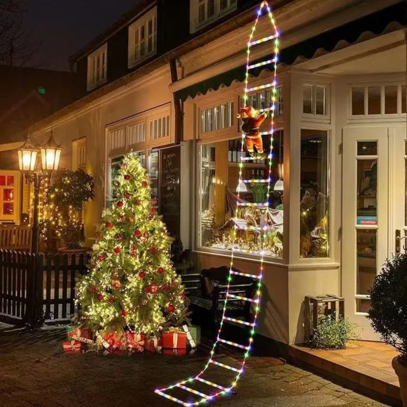 escada de natal com papai noel e led com oito modos de luz - foto 4