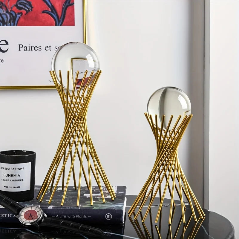 escultura abstrata em ferro e vidro minimalista - foto 4