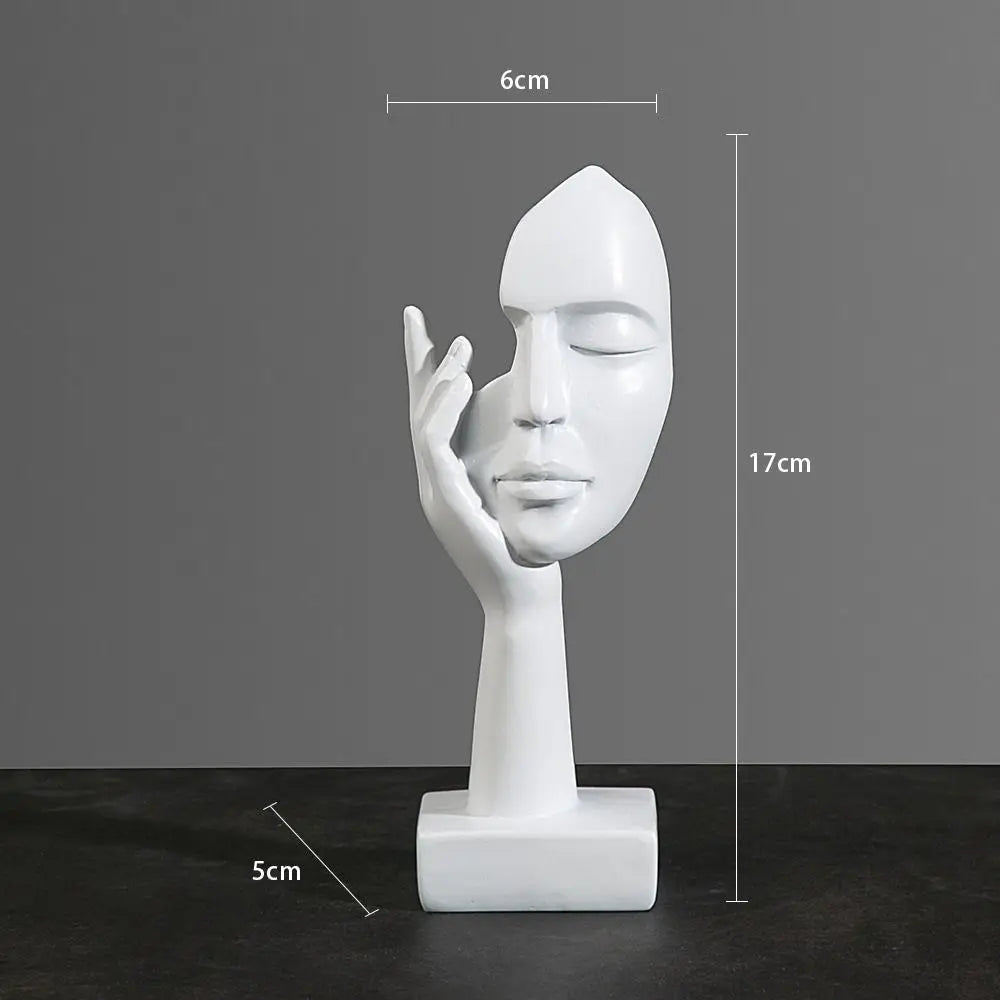 escultura face a face em resina de estilo nórdico - foto 3