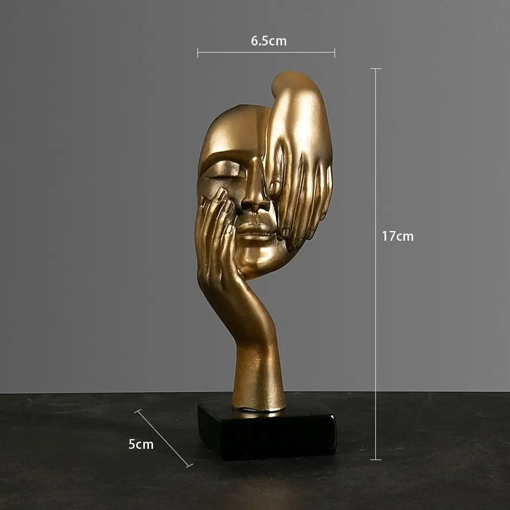 escultura face a face em resina de estilo nórdico - foto 4