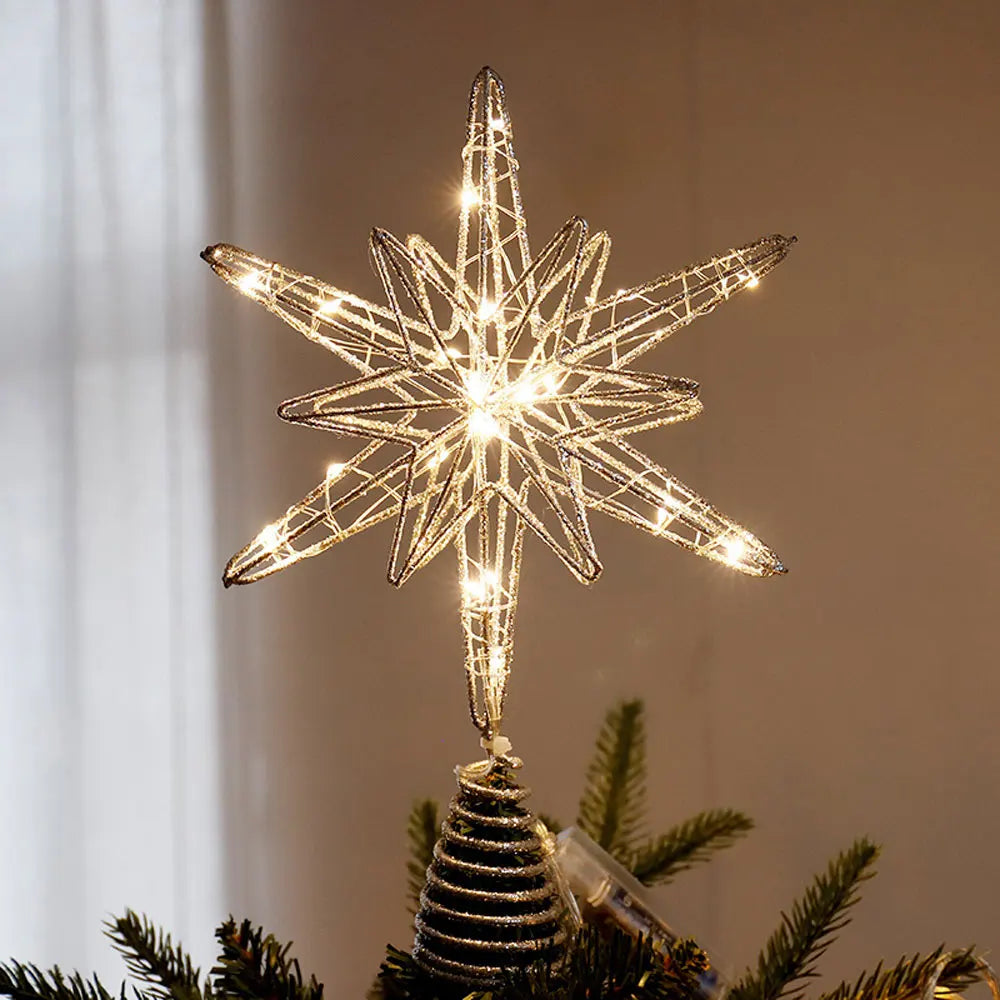 estrela de natal com led no topo da árvore - foto 3
