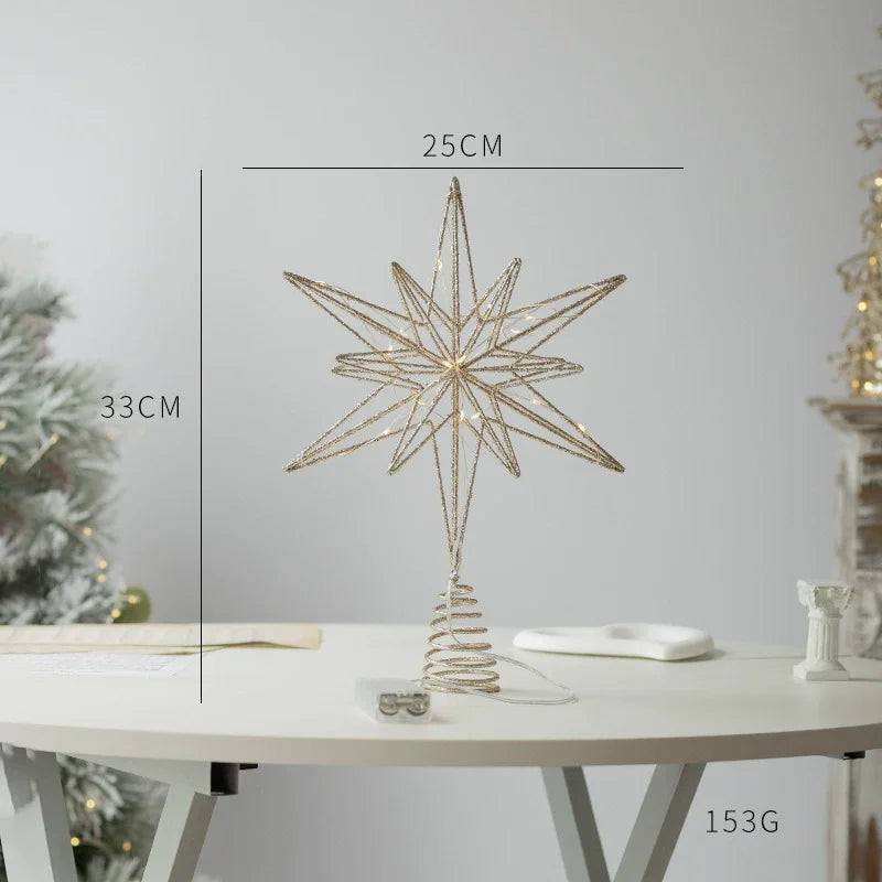 estrela de natal com led no topo da árvore - foto 5