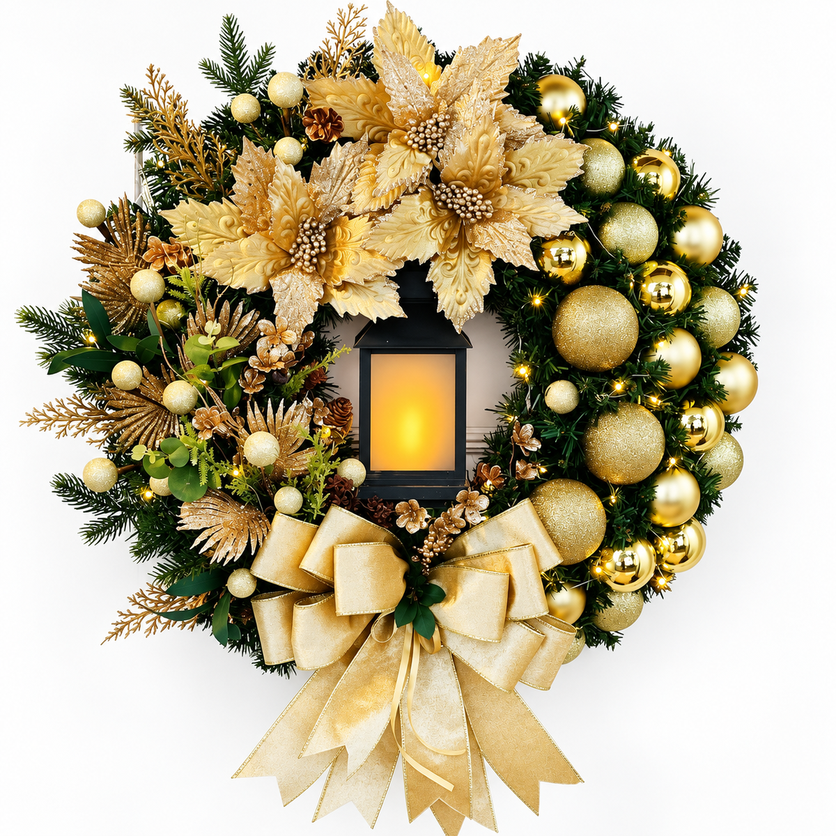 guirlanda de natal com led de 45 cm na porta - foto 2