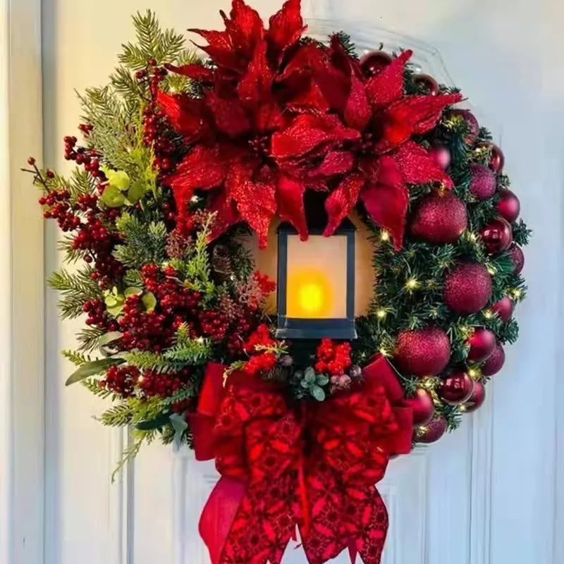 guirlanda de natal com led de 45 cm na porta - foto 7