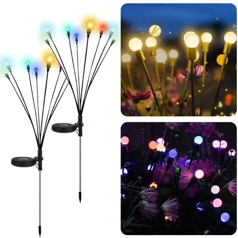luzes solares efeito vaga-lume entre as plantas do jardim - foto 3