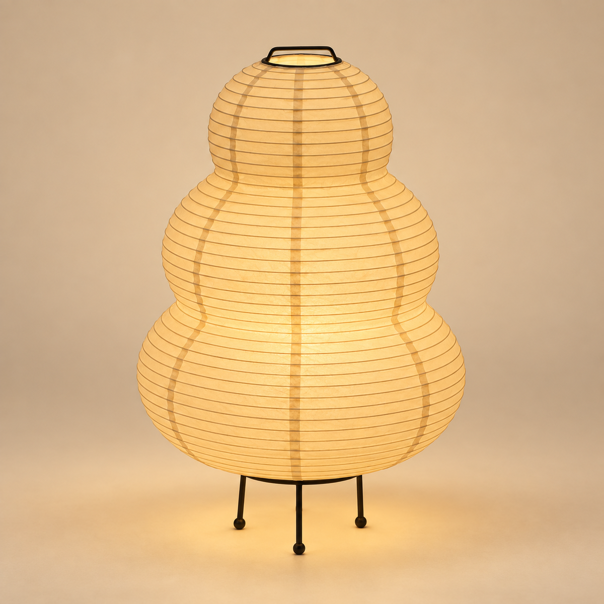luminária de mesa japonesa led com três tons de luz na cabeceira