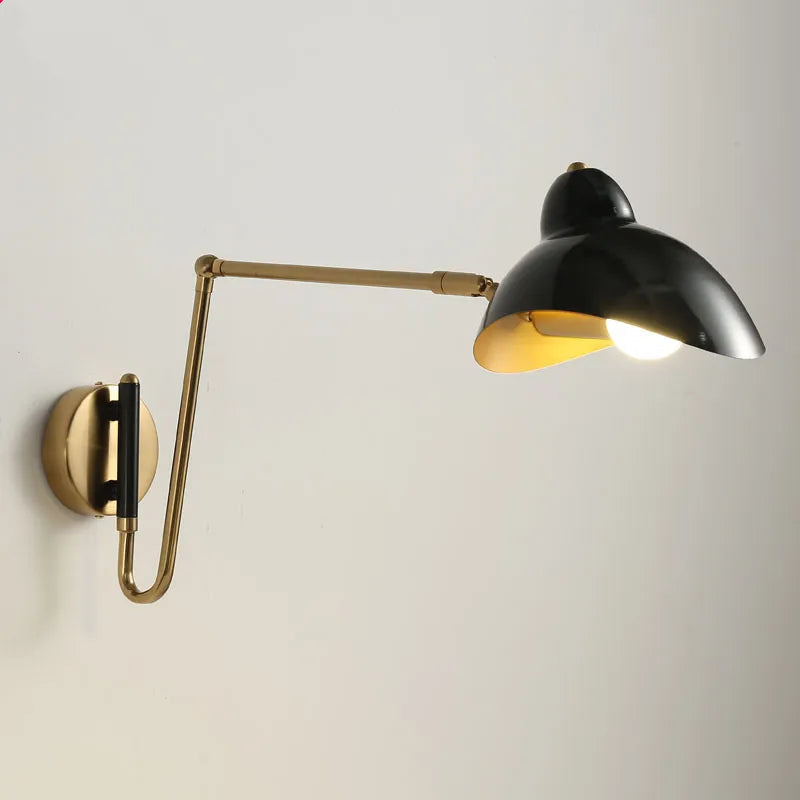 luminária de parede industrial com haste articulada
