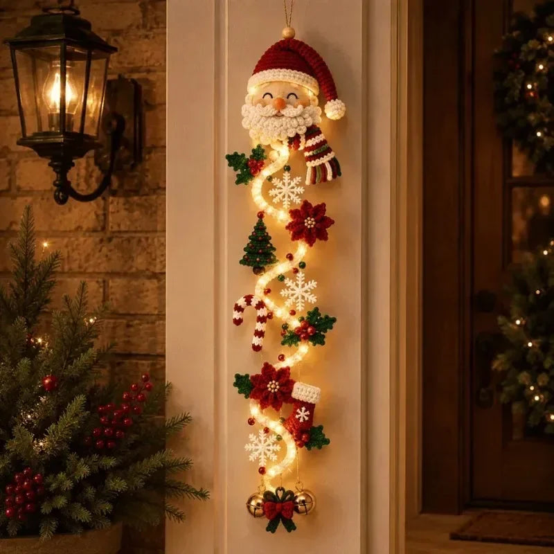 pendente de natal luminoso em led pendurado na porta de entrada