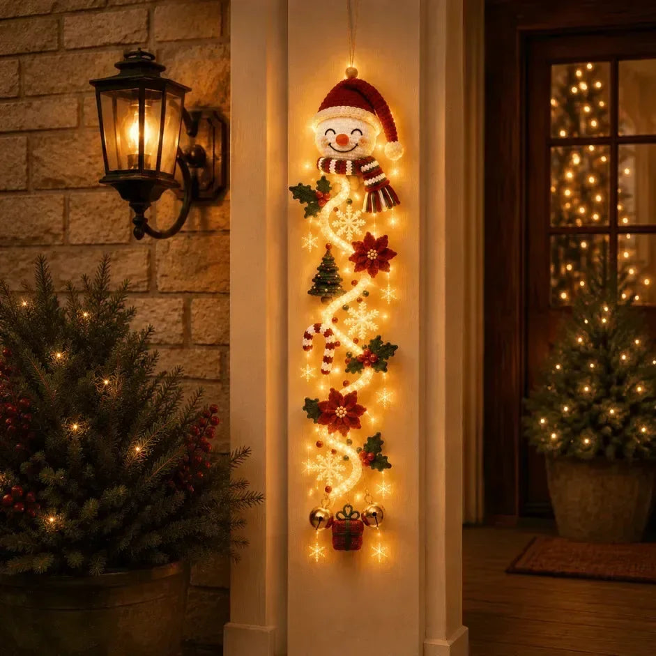 pendente de natal luminoso em led pendurado na porta de entrada - foto 2