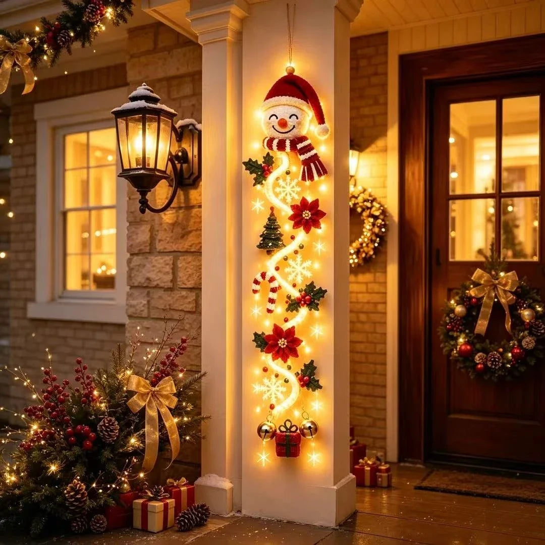 pendente de natal luminoso em led pendurado na porta de entrada - foto 3