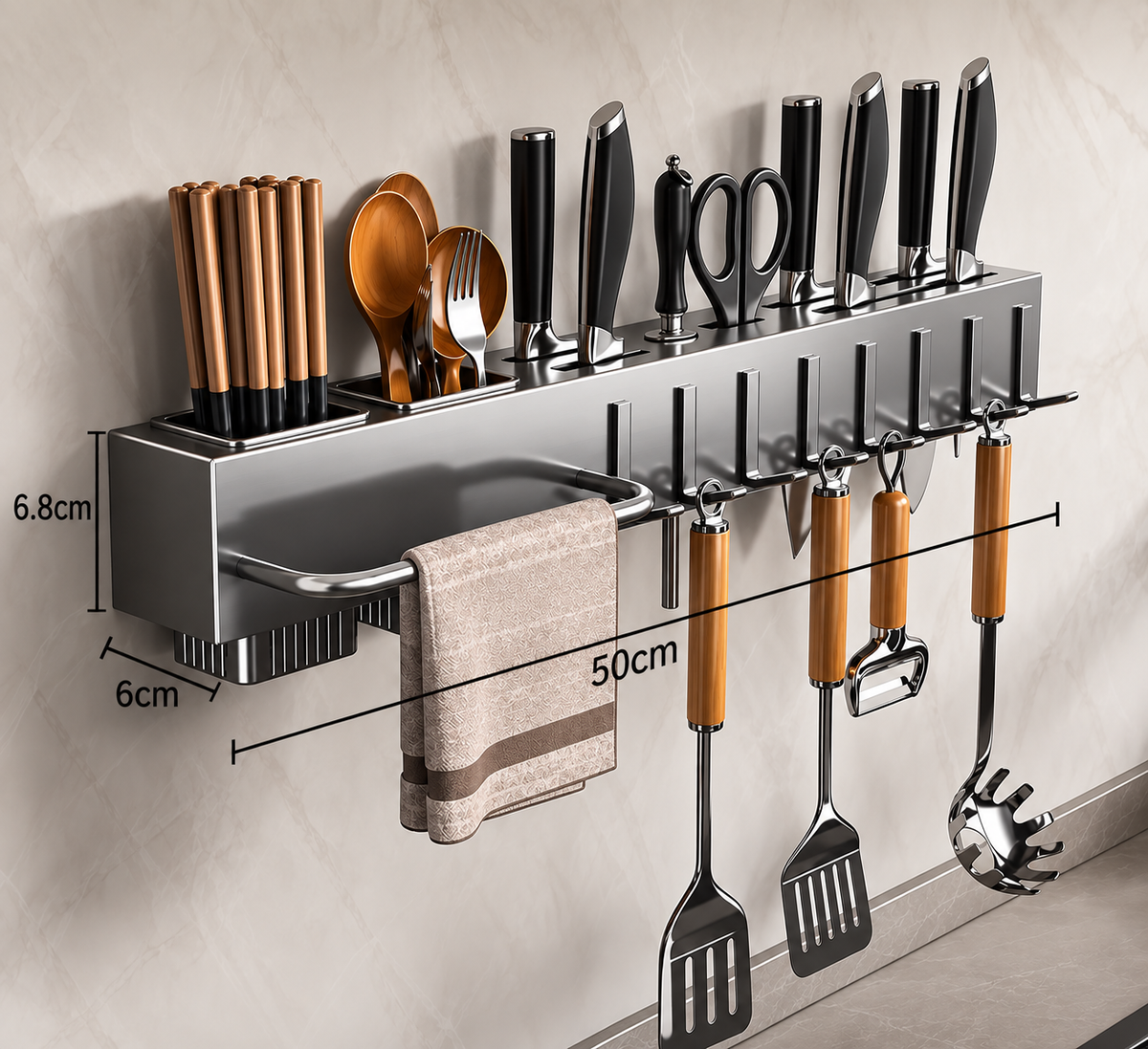 prateleira de parede em aço lacado cinza para cozinha - foto 3