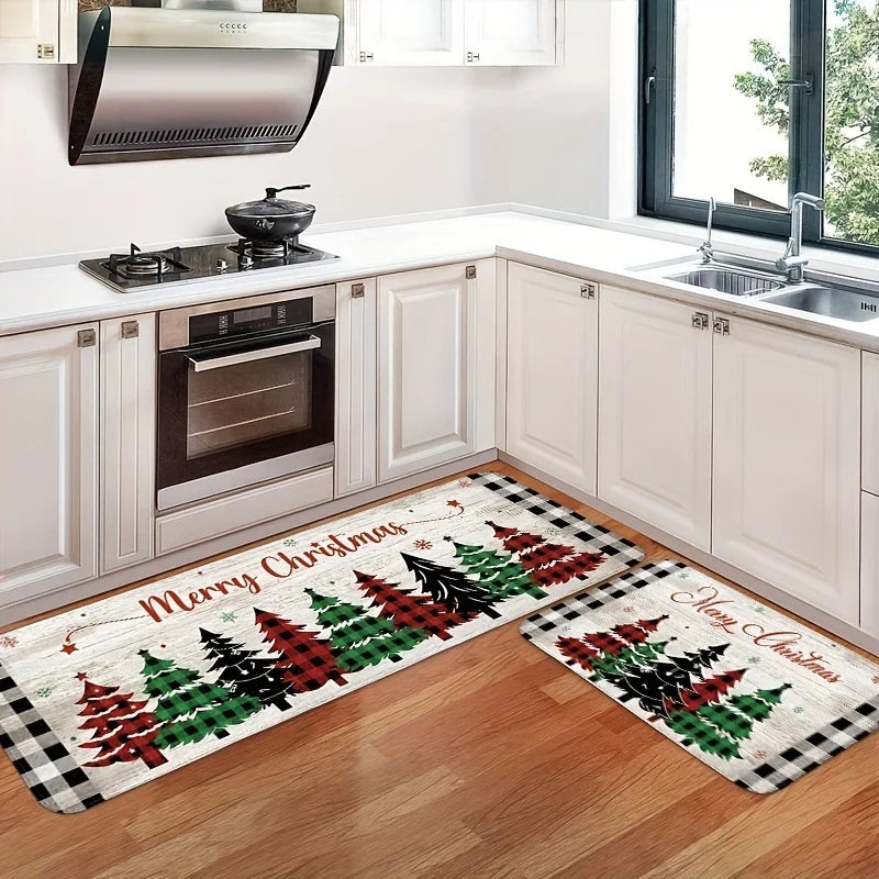 tapete de natal antiderrapante em flanela na cozinha - foto 3