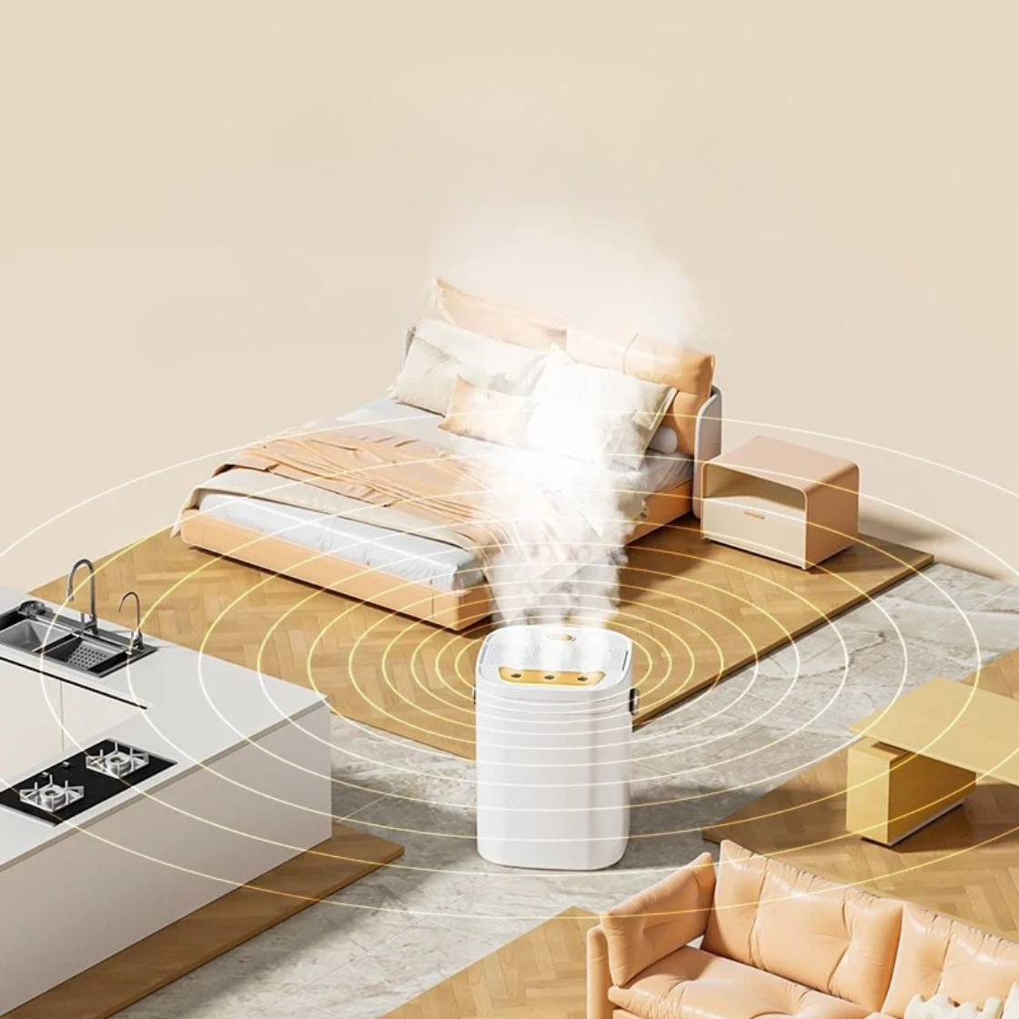 umidificador aromático 1,8 litro com luz led - foto 3