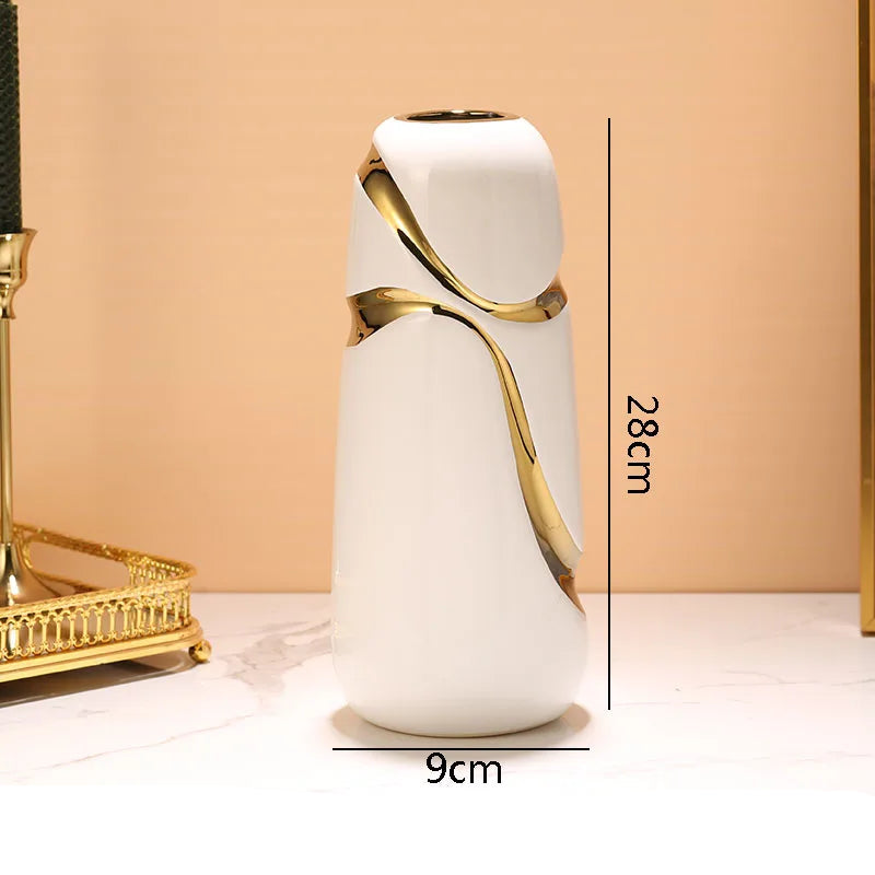 vaso de cerâmica com acabamento dourado - foto 7