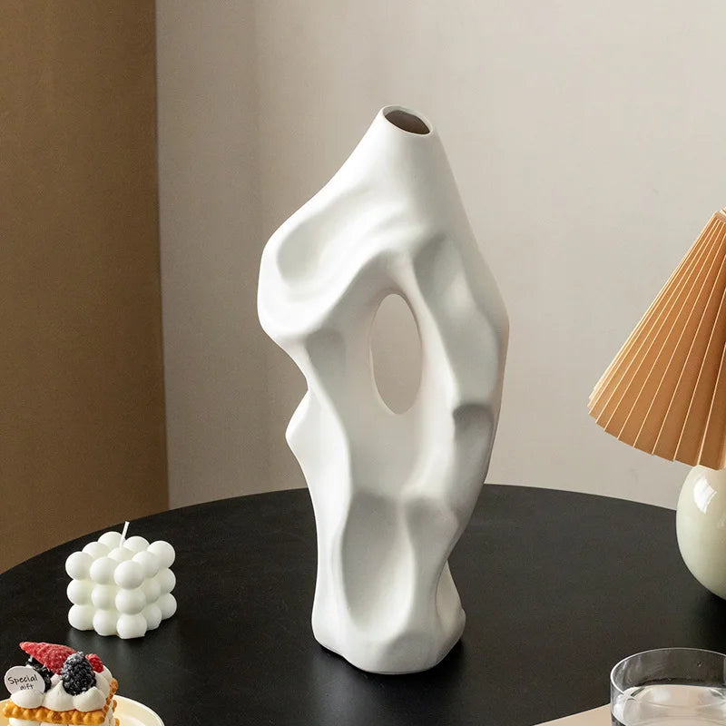 vaso escultural de cerâmica fosca de 36 cm - foto 3