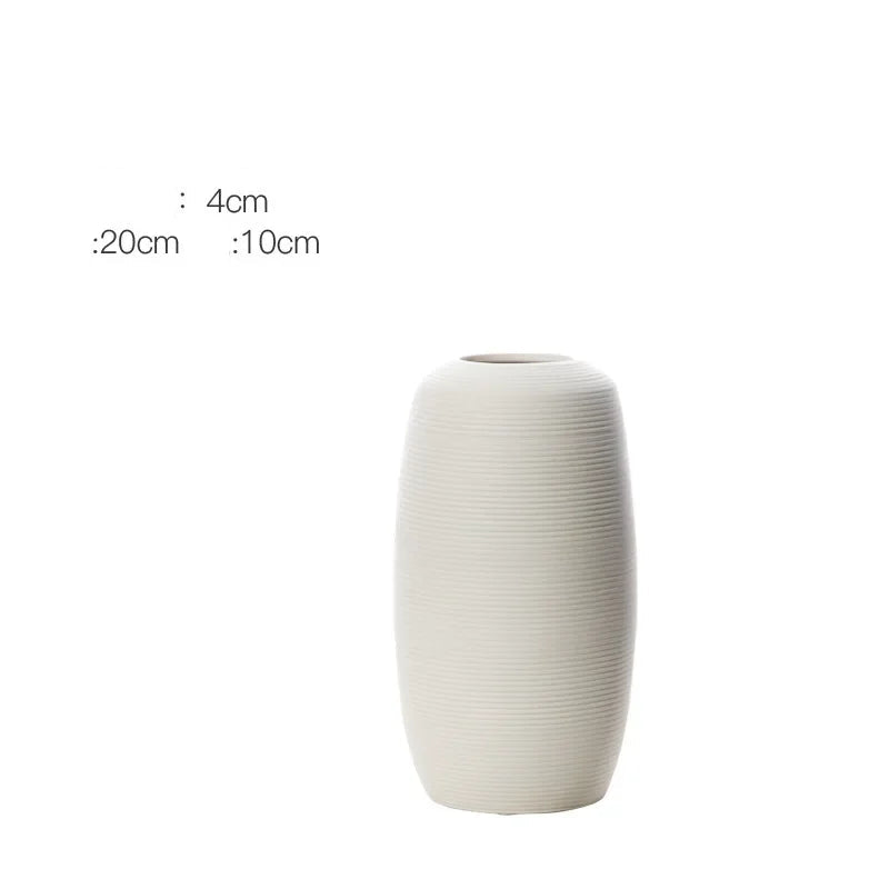 vaso de cerâmica minimalista branco escovado - foto 6