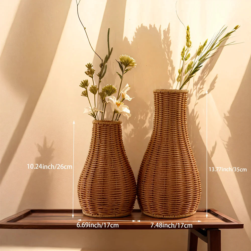 vaso decorativo com aparência de rattan - foto 5