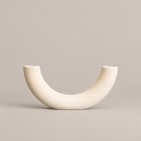 vaso decorativo em formato de lua crescente impresso em 3d