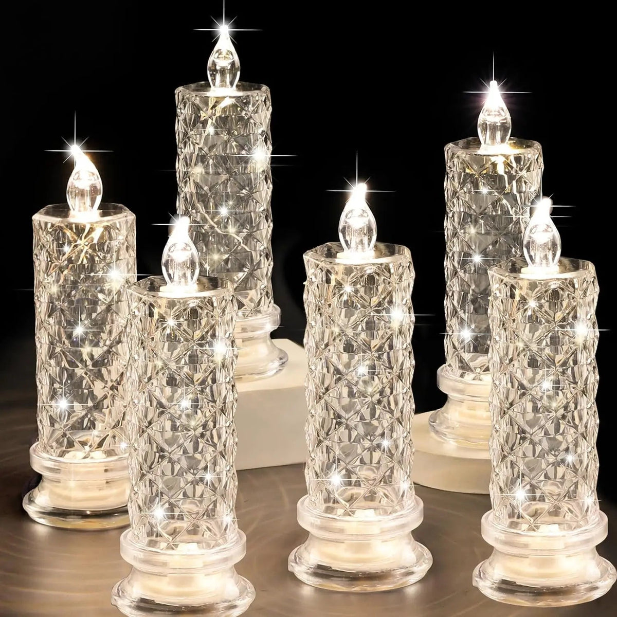 velas led sem chama com visual de cristal - foto 6