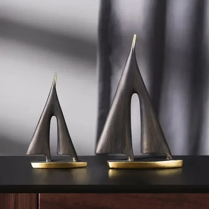 conjunto de dois veleiros decorativos de resina - foto 4