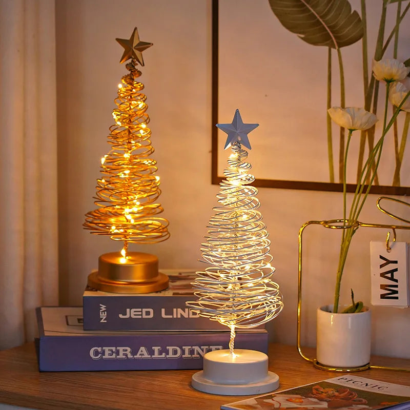 árvore de natal led em espiral dourada - foto 2