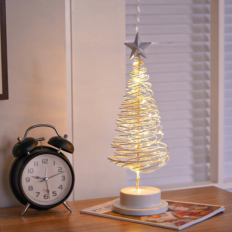 árvore de natal led em espiral dourada - foto 6