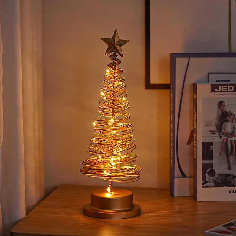 árvore de natal led em espiral dourada - foto 7
