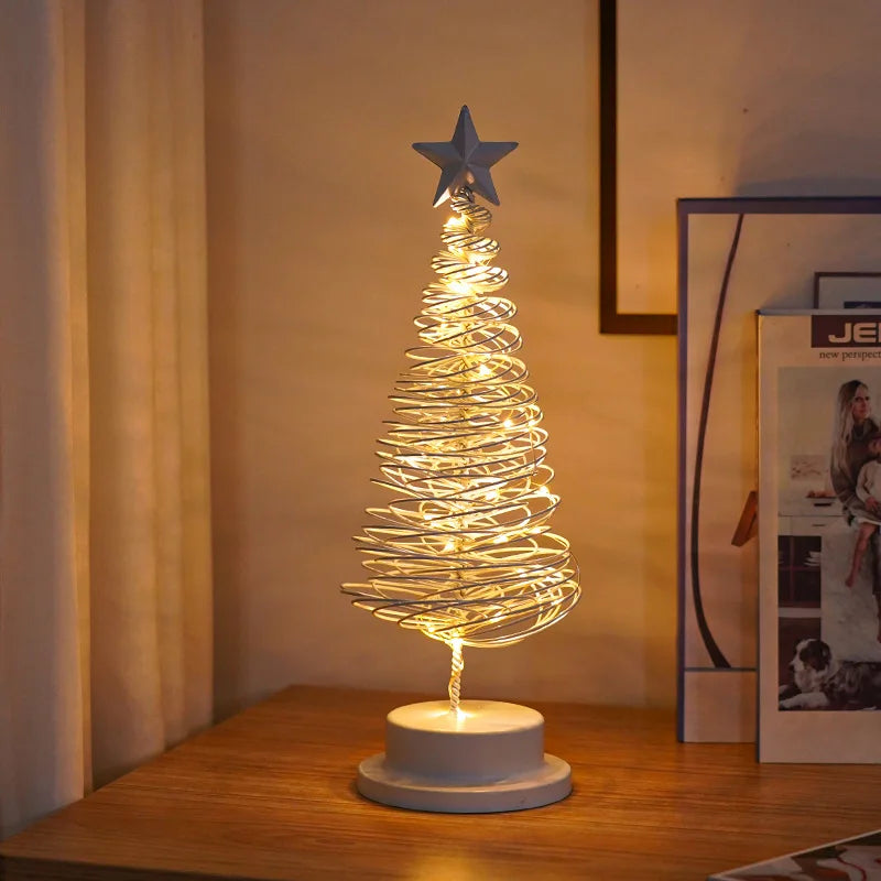 árvore de natal led em espiral dourada - foto 8