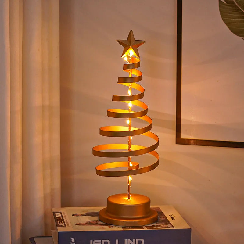 árvore de natal led em espiral dourada - foto 9
