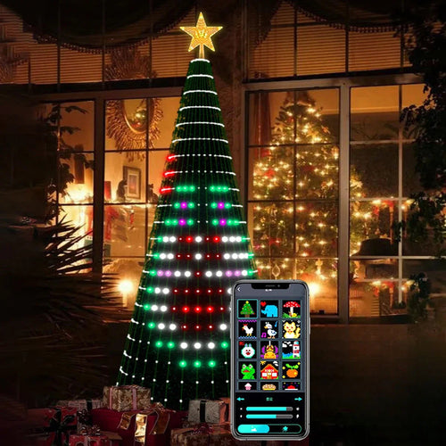árvore de natal com luzes rgb coloridas na sala - foto 2