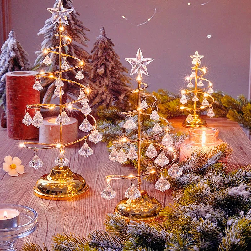 árvore de natal de mesa com led e efeito cristalino - foto 2
