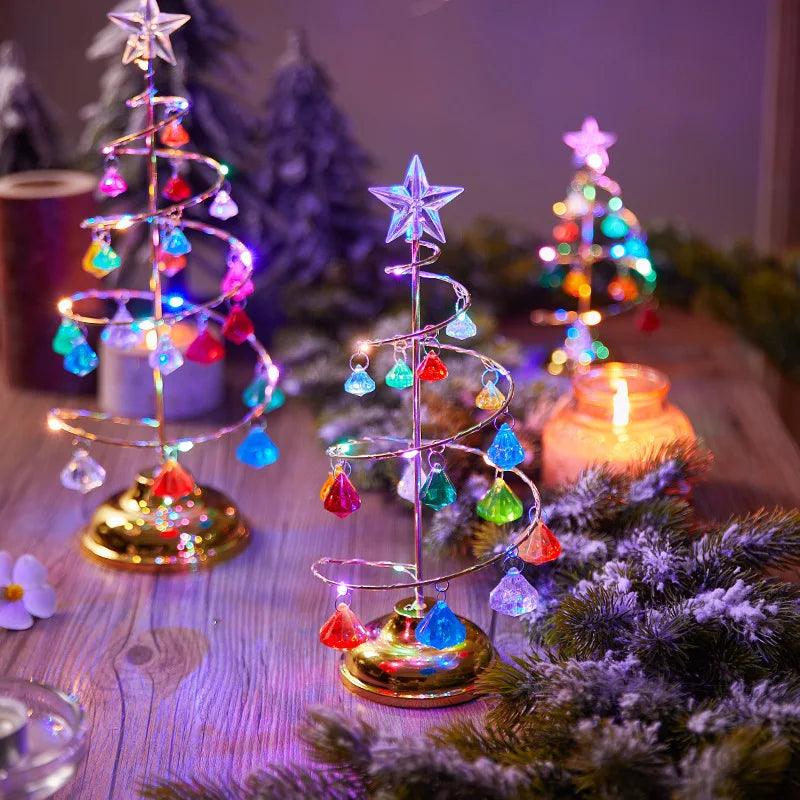 árvore de natal de mesa com led e efeito cristalino - foto 3