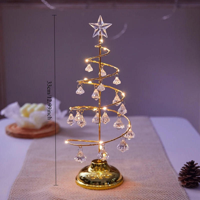 árvore de natal de mesa com led e efeito cristalino - foto 4