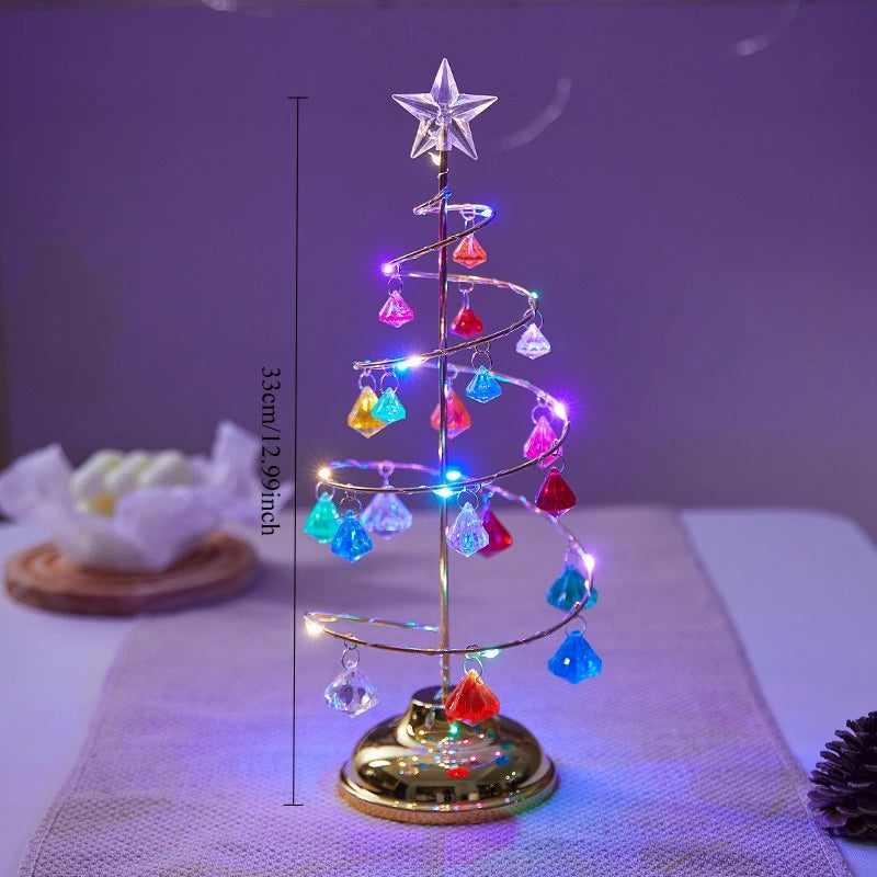 árvore de natal de mesa com led e efeito cristalino - foto 5
