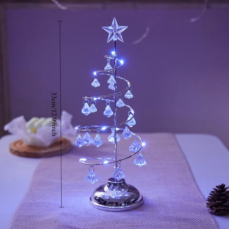 árvore de natal de mesa com led e efeito cristalino - foto 6