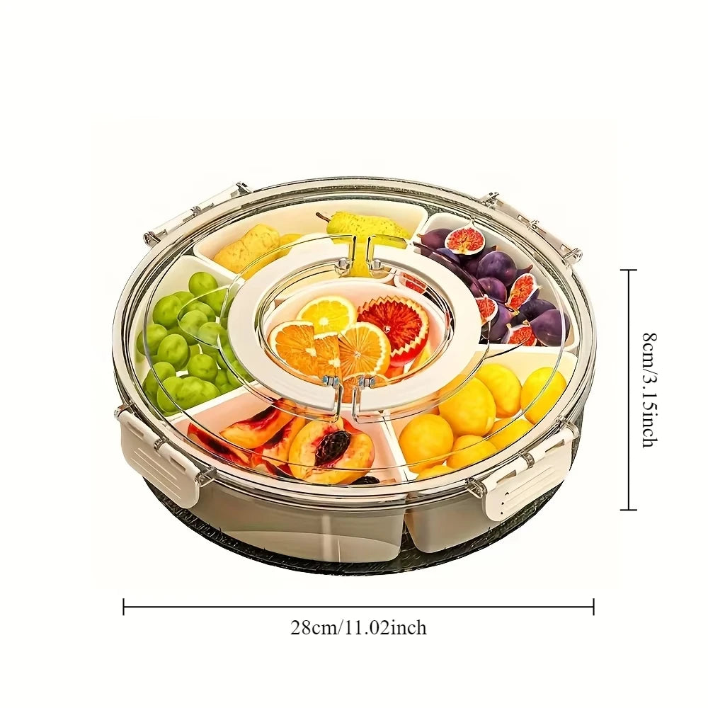 bandeja giratória com cinco compartimentos servindo petiscos na mesa - foto 7