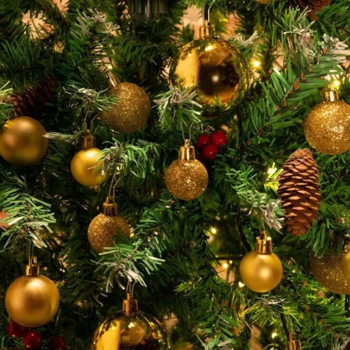 conjunto de 100 bolas de natal elegance na árvore - foto 2