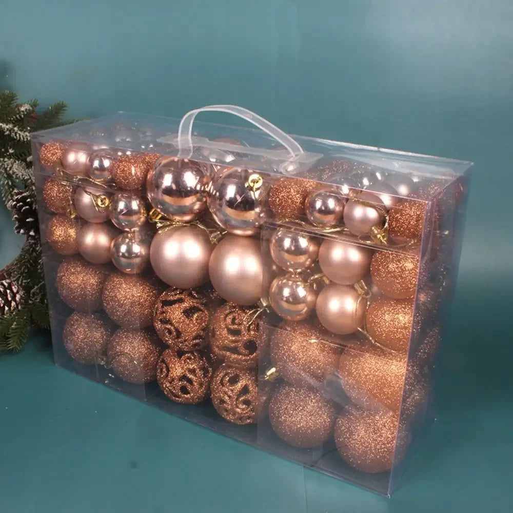 conjunto de 100 bolas de natal elegance na árvore - foto 8